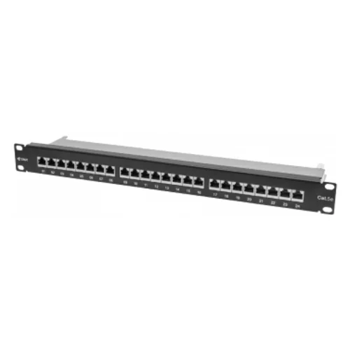 Коммутационная панель SNR, 19" экранированная, 1U, 24 порта, cat.6, горизонтальная заделка