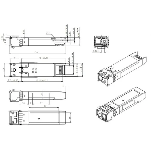 Модуль SFP+ WDM, дальность до 60км (21dB), 1330нм