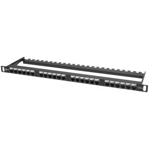 Коммутационная панель SNR, 19" неэкранированная, 0.5U, 24 порта, cat.5e, горизонтальная заделка