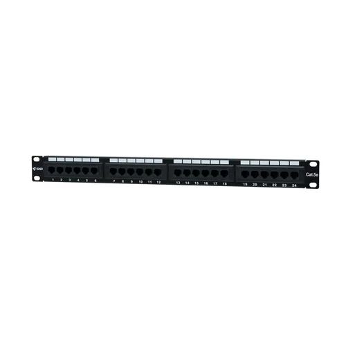 Коммутационная панель SNR, 19" неэкранированная, 1U, 24 порта, cat.5e, горизонтальная заделка