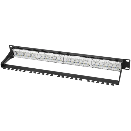 Коммутационная панель SNR, 19" неэкранированная, 1U, 24 порта, cat.6, горизонтальная заделка