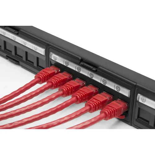 Коммутационная панель SNR, 19" для модулей KeyStone, незагруженная, неэкранированная, 1U, 24 порта, разборная, порты без шторок