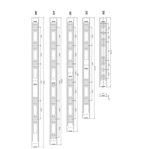 Вертикальный кабельный органайзер для PDU, высотой 48U