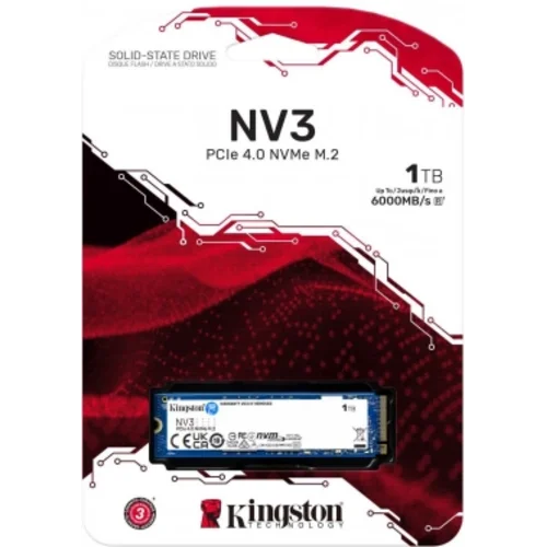 Накопитель SSD Kingston PCIe 4.0 x4 1TB SNV3S/1000G NV3 M.2 2280
