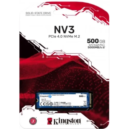 Накопитель SSD Kingston PCIe 4.0 x4 500GB SNV3S/500G NV3 M.2 2280