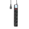 Ф-удлинитель, PC 0,5м, 5р, черн. 10А, UPS(C14), SPG5-В1