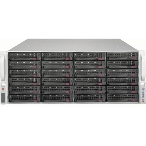 Платформа Supermicro 4U SSG-5049P-E1CTR36L, Один процессор Intel Xeon Scalabl, Intel C622, DDR4, 36x3.5"HDD, 2x2,5"HDD, SAS3 via LSI 3008, 2x10GBase-T