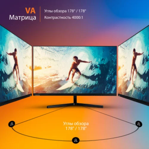 Монитор SunWind 23.8" SUN-M24BG110 черный VA LED 16:9 HDMI матовая 250cd 178гр/178гр 1920x1080 165Hz