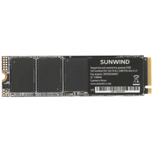 Накопитель SSD SunWind PCIe 3.0 x4 256GB SWSSD256GN3T NV3 M.2 2280