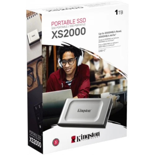 Накопитель SSD Kingston USB 3.2 1TB SXS2000/1000G XS2000 1.8" серый