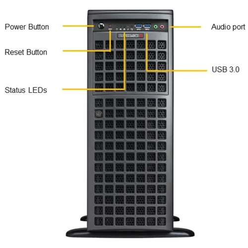 Платформа Supermicro 4U SYS-7049GP-TRT, до двух процессоров Intel Scalable, DDR4, 8x3,5" HDD SATA, 2x10Gbase-T, до четырех графических ускорителей
