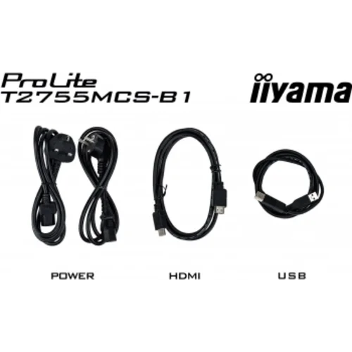 Монитор Iiyama 27" ProLite T2755MSC-B1 черный IPS LED 16:9 HDMI M/M матовая 400cd 178гр/178гр 1920x1