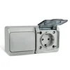 Блок ОП Nix (розетка 16А 250В с заземл. + 1-кл. выкл. 10А) IP54 сер. TOKOV ELECTRIC TKE-NX-V1RZ-C06T