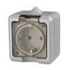 Розетка 1-м ОП Dita 16А IP54 250В с заземл. с прозр. крышкой сер. TOKOV ELECTRIC TKL-DT-R1Z-C06T-IP5