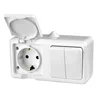 Блок ОП Dita (розетка 16А 250В с заземл. 2-кл. выкл. 10А) IP54 бел. TOKOV ELECTRIC TKL-DT-V2RZ-C01-I