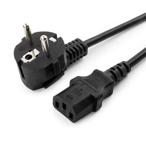 Шнур питания электрический силовой, серии TP-PC, EU-Schuko/IEC 60320 С13 прямой, 250B, 10A, 3х1.0 мм², 1.8 м