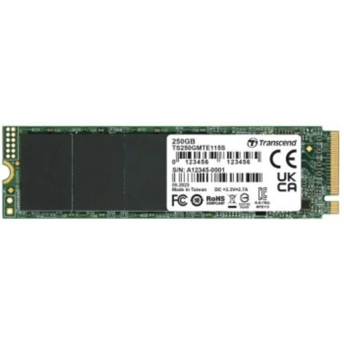Накопитель SSD Transcend PCIe 3.0 x4 250GB TS250GMTE115S 115S M.2 2280 0.2 DWPD
