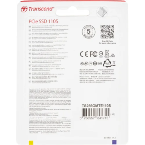 Накопитель SSD Transcend PCIe 3.0 x4 256GB TS256GMTE110S M.2 2280