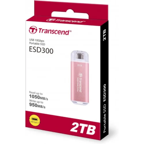 Накопитель SSD Transcend USB-C 2TB TS2TESD300P ESD300 розовый