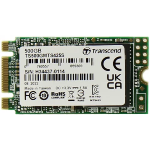 Накопитель SSD Transcend SATA-III 500GB TS500GMTS425S 425S M.2 2242 0.3 DWPD