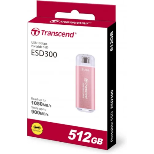Накопитель SSD Transcend USB-C 512GB TS512GESD300P ESD300 розовый