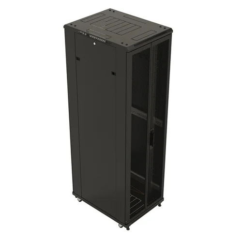 Шкаф напольный 19-дюймовый, 42U, 2055x800х1000 мм (ВхШхГ), передняя и задняя распашные перфорированные двери, 2 вертикальных кабельных организаторf