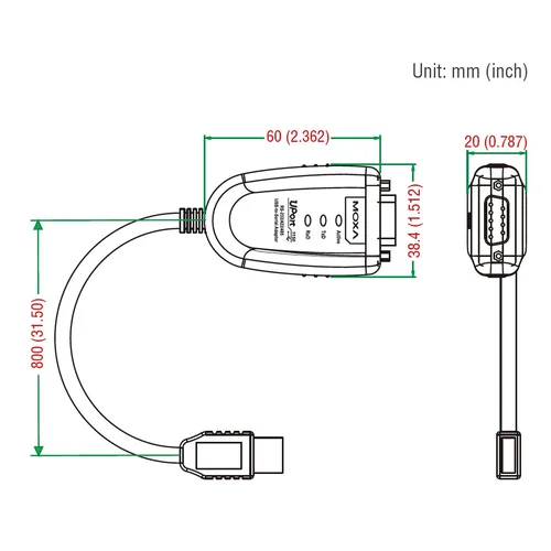 UPort 1130 1-портовый преобразователь USB в RS-422/485 MOXA