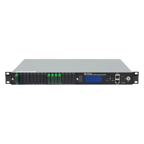 Оптический усилитель VERMAX для сетей КТВ, 2 входа, 8*23dBm выход, RT1, 1U
