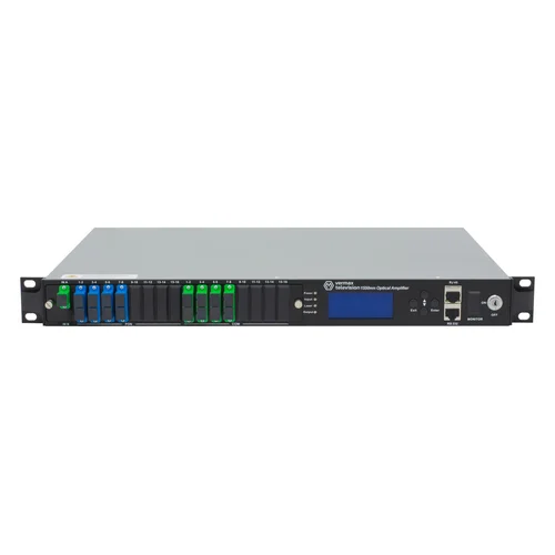 Оптический усилитель VERMAX для сетей КТВ, 1 вход, 8*24dBm выход, CWDM 1310/1490/1550, RT1, 1U