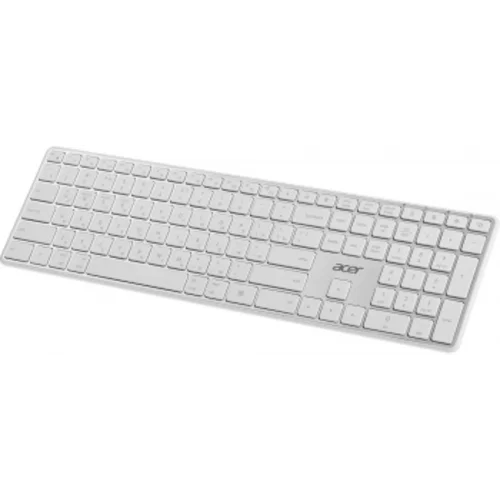 Клавиатура Acer OKR301 белый/серебристый USB беспроводная BT/Radio slim Multimedia (ZL.KBDEE.015)