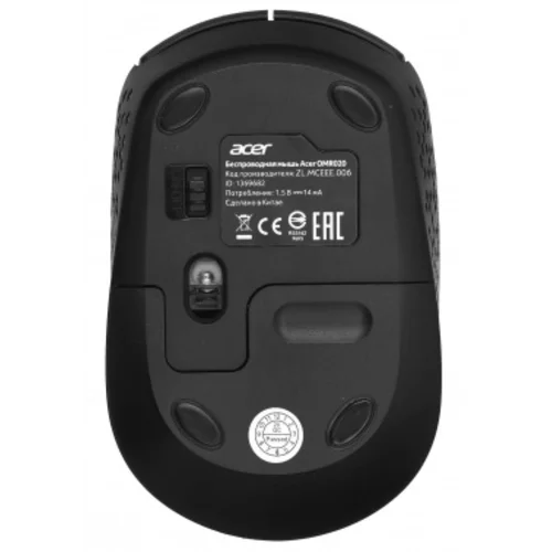 Мышь Acer OMR020 черный оптическая (1200dpi) беспроводная USB для ноутбука (3but)