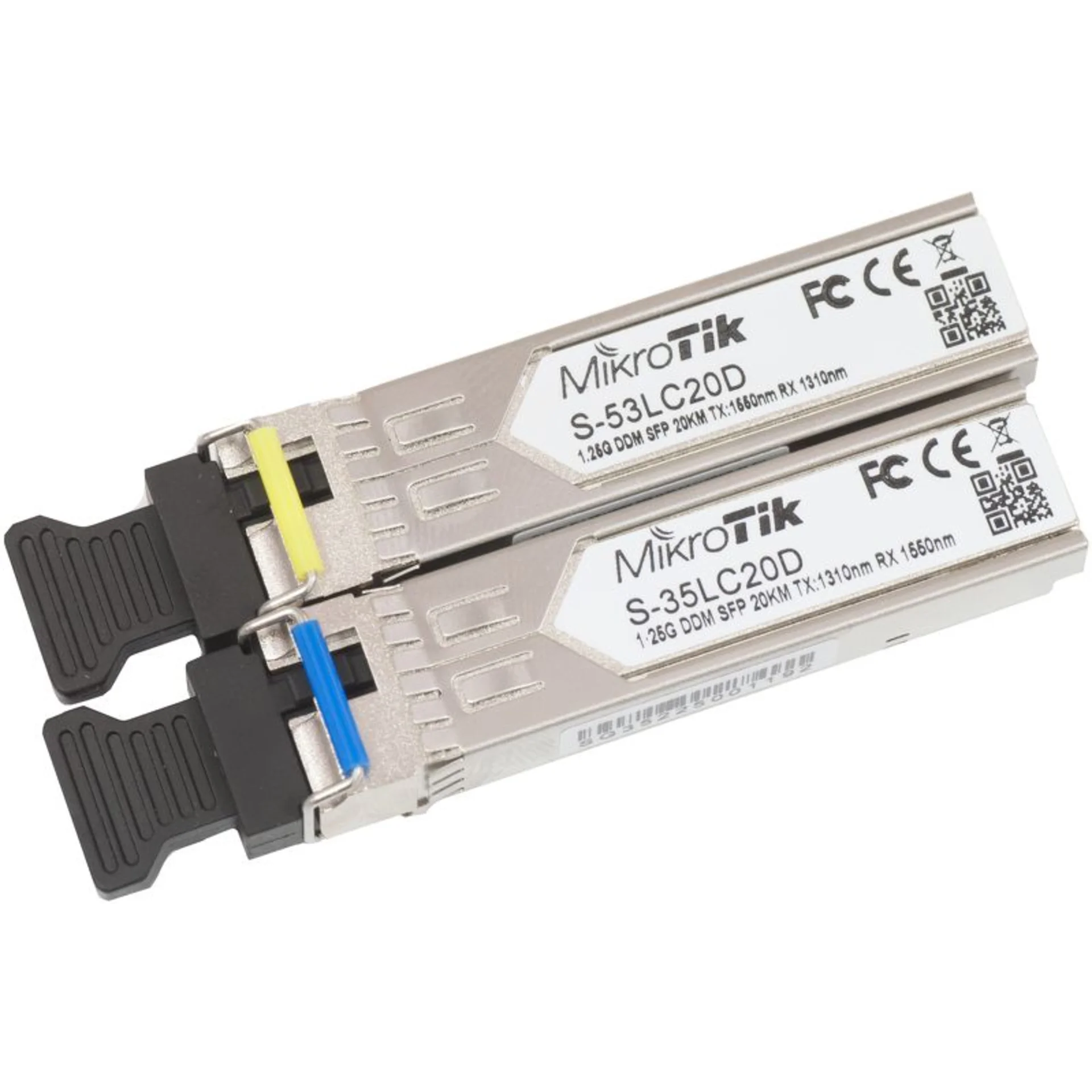 Модуль Mikrotik SFP оптический, 1.25G, 20км, 1310/1550нм + 1.25G, 20км ...