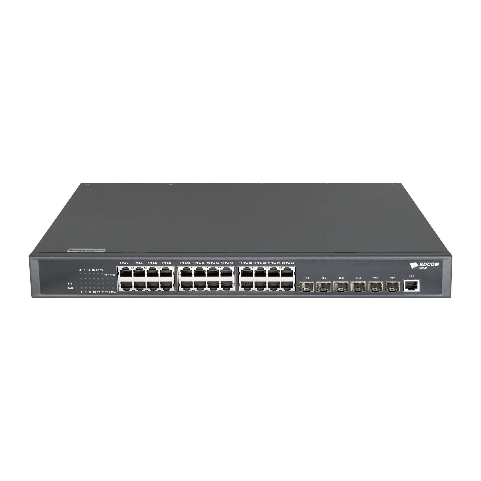 Управляемый коммутатор уровня 3 BDCOM S3900-24T6X, 24x 10/100/1000Base ...