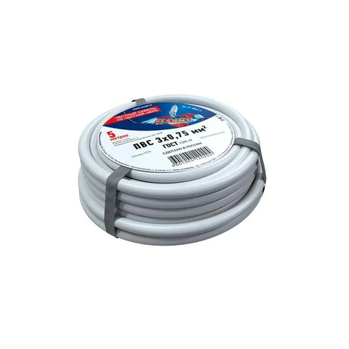 Провод ПВС 3x0.75 Б (уп.5м) Rexant 01-8042-5 Провод ПВС 3x0.75 Б (уп.5м) Rexant 01-8042-5