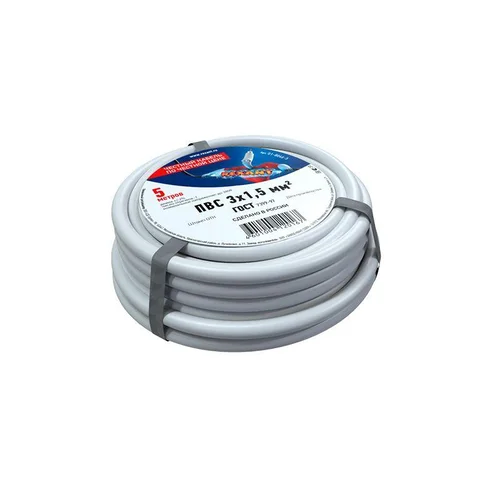 Провод ПВС 3x1.5 Б (уп.5м) Rexant 01-8046-5 Провод ПВС 3x1.5 Б (уп.5м) Rexant 01-8046-5
