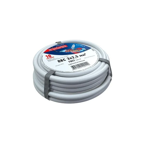 Провод ПВС 3x2.5 (уп.10м) Rexant 01-8048-10 Провод ПВС 3x2.5 (уп.10м) Rexant 01-8048-10