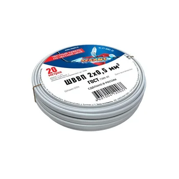 Провод ШВВП 2х0.5 (уп.20м) Rexant 01-8082-20 Провод ШВВП 2х0.5 (уп.20м) Rexant 01-8082-20