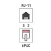 Розетка телефонная 1-м ОП RJ14 (6P4C) кат.3 бел. Rexant 03-0001