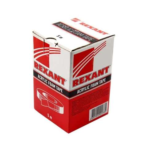 Скотч двухсторонний 6ммх5м красн. на сер. основе Rexant 09-6006 Скотч двухсторонний 6ммх5м красн. на сер. основе Rexant 09-6006