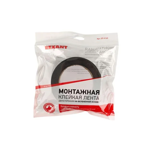 Скотч двухсторонний 40ммх5м зел. на черн. основе Rexant 09-6140 Скотч двухсторонний 40ммх5м зел. на черн. основе Rexant 09-6140