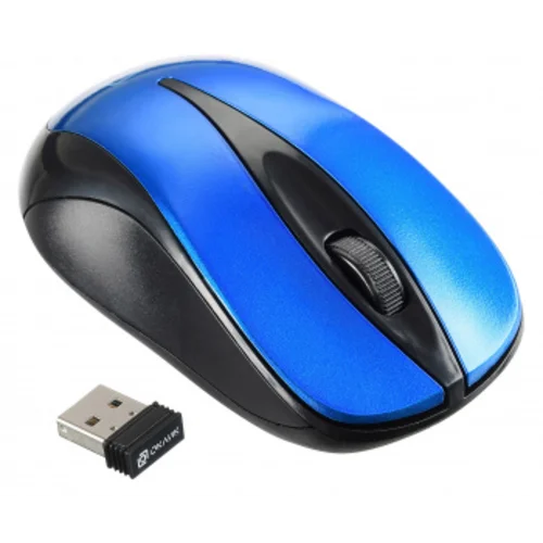 Мышь Оклик 675MW черный/синий оптическая (1200dpi) беспроводная USB для ноутбука (3but)