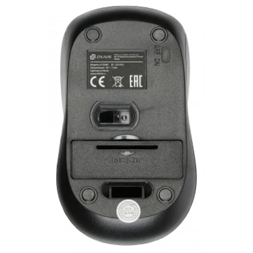 Мышь Оклик 675MW черный/синий оптическая (1200dpi) беспроводная USB для ноутбука (3but)