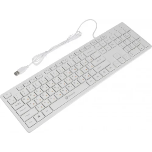 Клавиатура Оклик 500M белый USB slim Multimedia