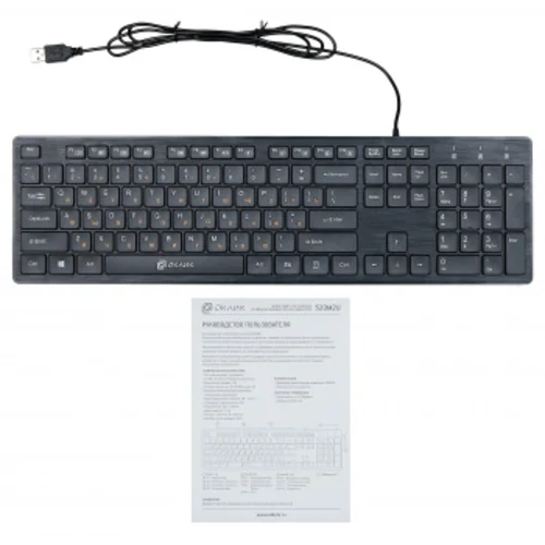 Клавиатура Оклик 520M2U черный/черный USB slim Multimedia