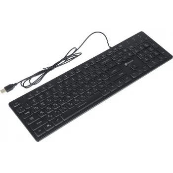 Клавиатура Оклик 550ML черный USB slim Multimedia LED Клавиатура Оклик 550ML черный USB slim Multimedia LED
