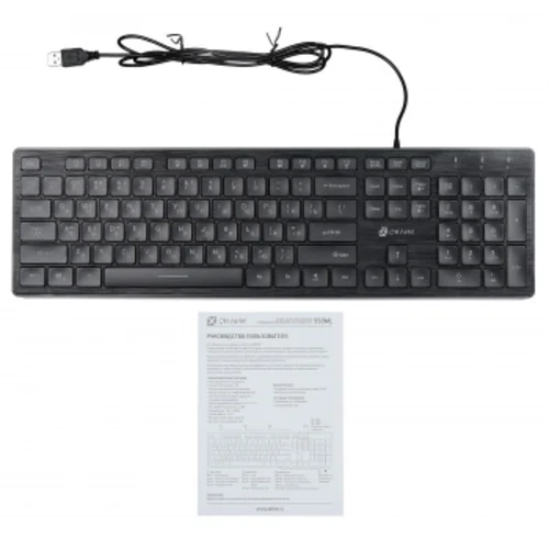 Клавиатура Оклик 550ML черный USB slim Multimedia LED