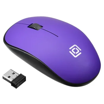 Мышь Оклик 515MW черный/пурпурный оптическая (1000dpi) беспроводная USB для ноутбука (3but)