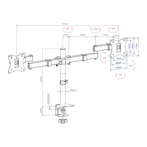 Кронштейн для мониторов Arm Media LCD-T04 черный 15"-28" макс.14кг настольный поворот и наклон Кронштейн для мониторов Arm Media LCD-T04 черный 15"-28" макс.14кг настольный поворот и наклон