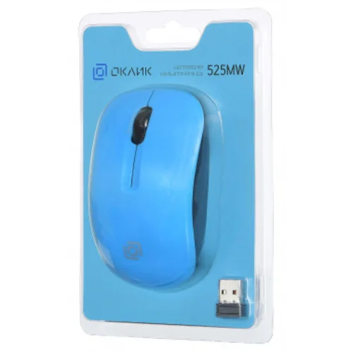 Мышь Оклик 525MW черный/голубой оптическая (1000dpi) беспроводная USB для ноутбука (3but) Мышь Оклик 525MW черный/голубой оптическая (1000dpi) беспроводная USB для ноутбука (3but)
