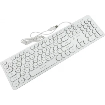 Клавиатура Оклик 420MRL белый USB slim Multimedia LED Клавиатура Оклик 420MRL белый USB slim Multimedia LED